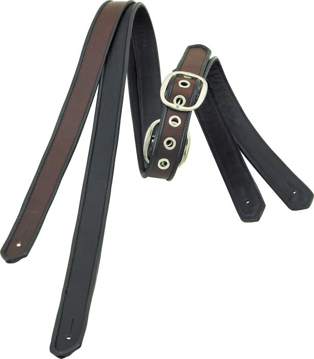 Jodi Head Leather 1-1/2" Strap with Black Binding Black