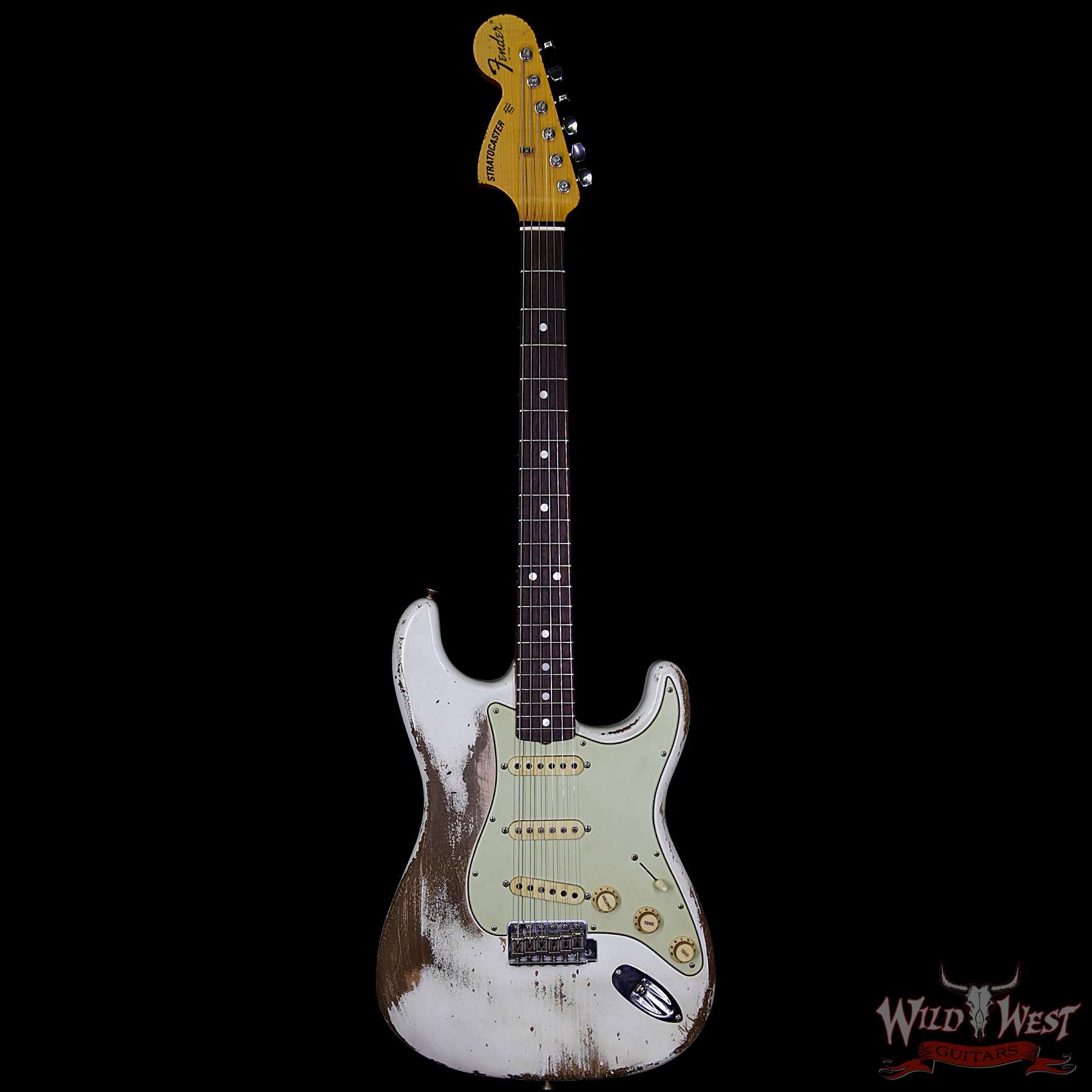 Fender Custom Shop Jason Smith Masterbuilt 1969 Stratocaster Heavy Relic Reverse Head Rosewood Board - Olympic White