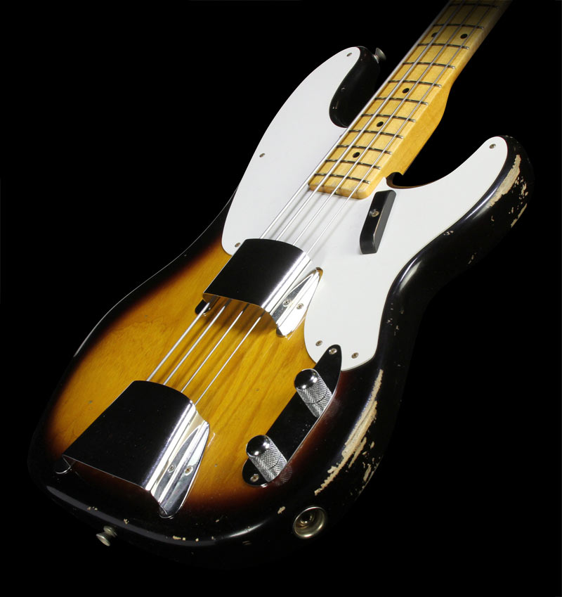 Fender Custom Shop 1955 Limited Edition Relic Precision Bass Electric Guitar 2-Tone Sunburst Maple
