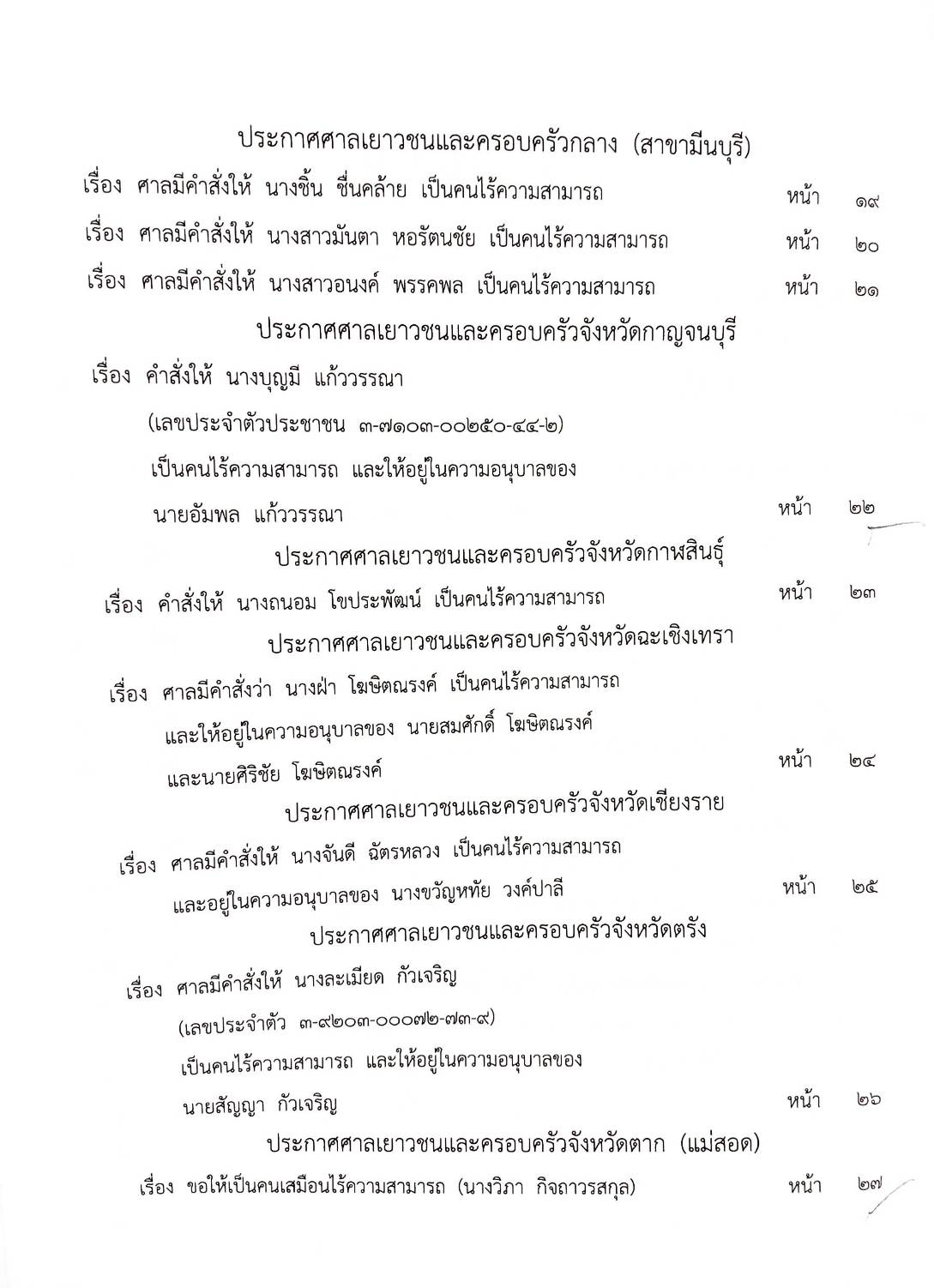 กฎหมายออกใหม่ ตอนที่ 13/2568 ประกาศกระทรวงมหาดไทย ประกาศศาลเยาวชนและครอบครัวจังหวัด.. และสมาคม มูลนิธิ