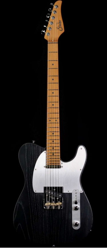 SUHR ANDY WOOD SIGNATURE MODERN T SS T24 SWAMP ASH ROASTED MAPLE WAR BLACK