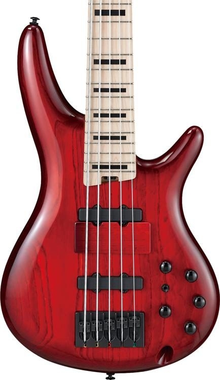 Ibanez Adam Nitti Signature Premium ANB205 5-String - Transparent Wine Red Burst
