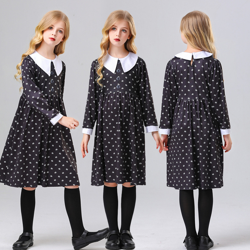 ชุด Wednesday The Addams Family S 110-120, M 120-130