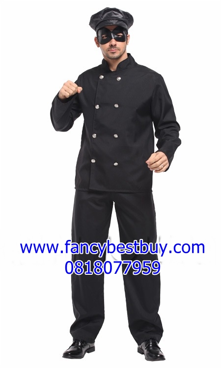 ชุดแฟนซีผู้ชาย Bruce Lee บรูชลี ชุดหน้ากากดำ Masked Knight ขนาด M 175-185