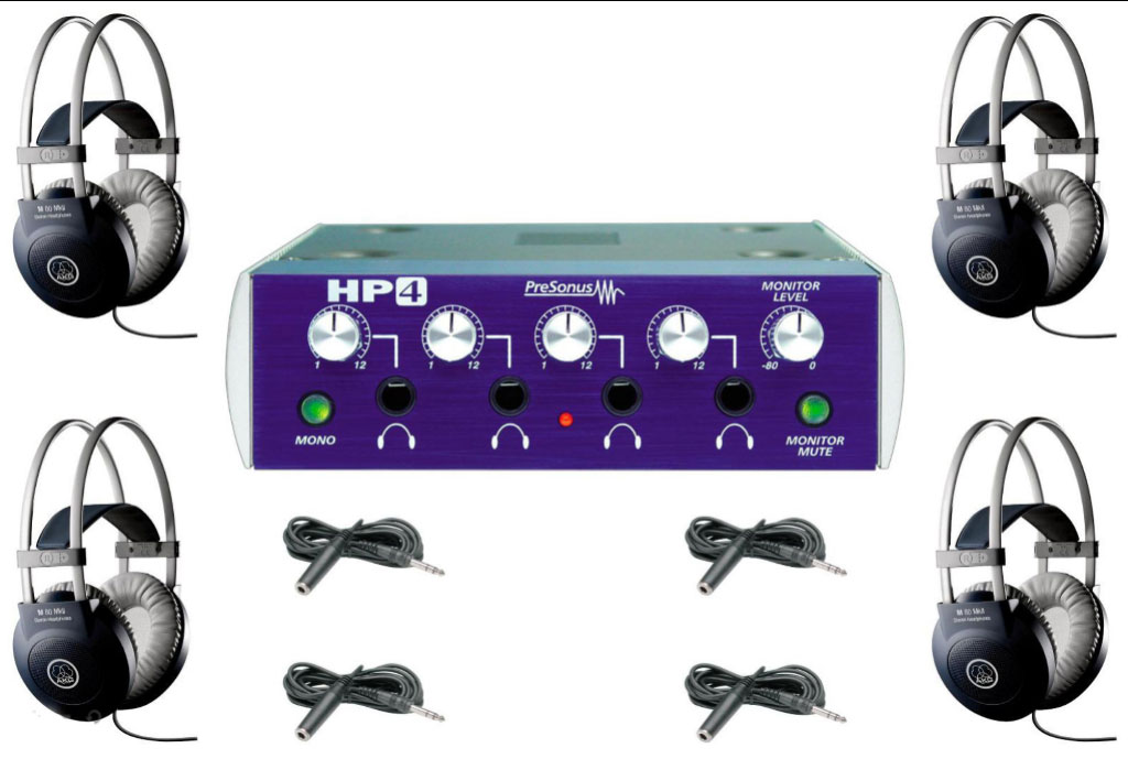 PreSonus HP4 and M80 MKII Headphone Package Plus (4-pack)