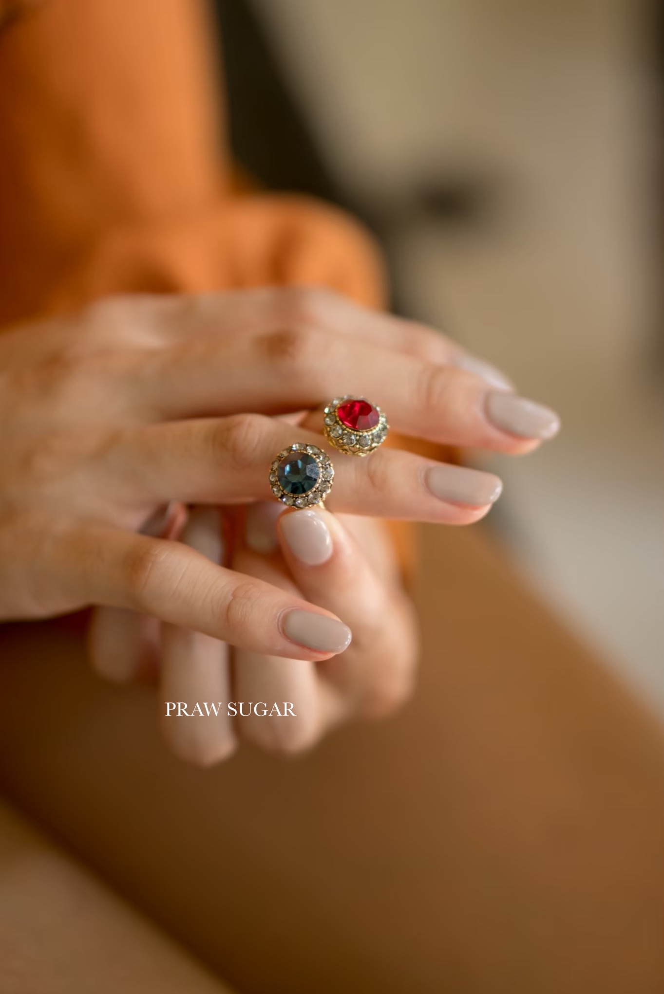 Swarovski Double Crystal Ring - แหวนคริสตัล Swarovski แหวนคริสตัลสวารอฟสกี้แบบ 2 ฝั่ง (มี 8 สี)