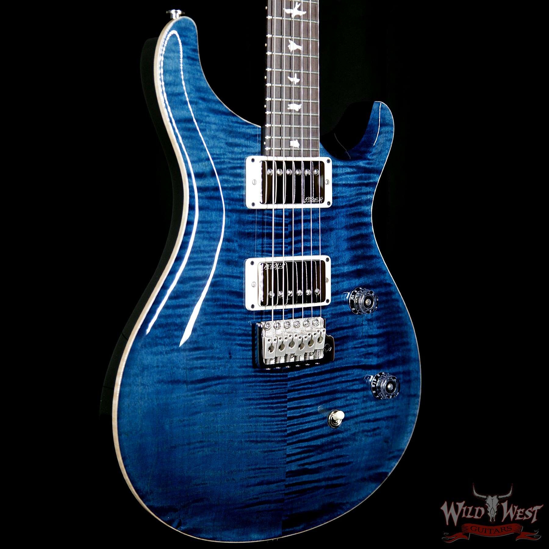 PRS Wild West Guitars Special Run CE 24 Flame Maple Top and 57/08 PU Whale Blue No.238562