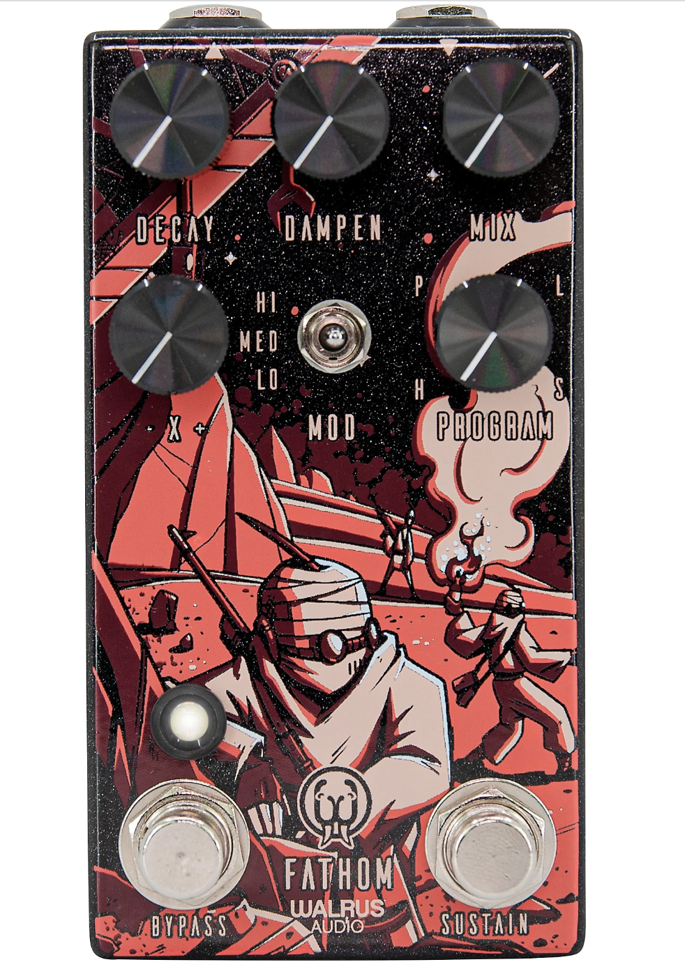 Walrus Audio Fathom Multi-Function Reverb Luna Series 2021 Effects Pedal Metallic Black