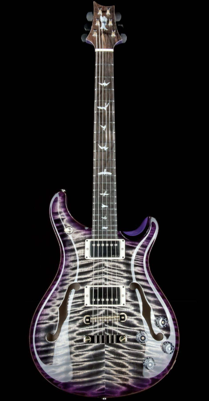 PRS Private Stock 9065 McCarty 594 Hollowbody II Curly Maple Top Brazilian Rosewood Board Charcoal Purple Burst