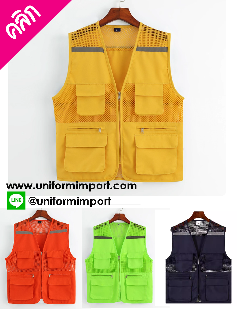 เสื้อกั๊กตาข่ายช่างติดแถบสะท้อนแสง ++คลิกภาพดูรายละเอียดด้านใน เสื้อกั๊กช่าง เสื้อตาข่ายช่าง เสื้อกั๊กช่างติดแถบสะท้อนแสง