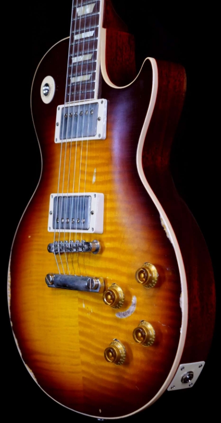 GIBSON CUSTOM SHOP M2M HAND SELECTED KILL TOP 60TH ANNIVERSARY 1959 LES PAUL STANDARD HEAVY AGED FADED TOBACCO BURST