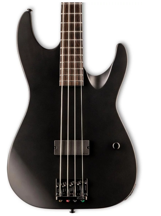 ESP LTD M-4 Black Metal Bass Guitar - Black Satin