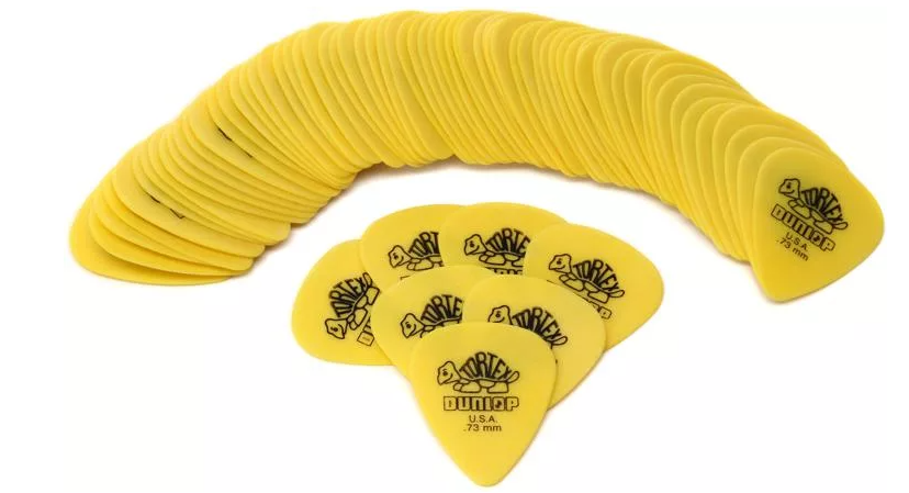 Dunlop 418R073 Tortex Standard Guitar Picks - .73mm Yellow (72-pack)