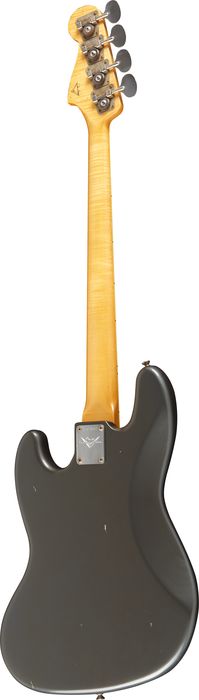 Fender Custom Shop Master Built By Dale Wilson 1966 Relic Jazz Bass Electric Guitar Charcoal Frost