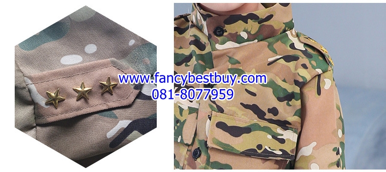 ชุดอาชีพในฝัน ชุดทหารพราน ใส่ได้ทั้งชายและหญิง Boy and Girl Soldier ขนาด M 120-130, L 130-145