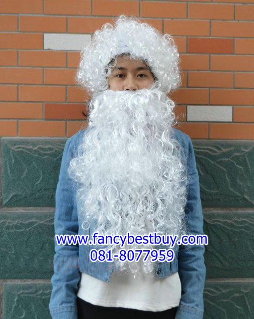 ผมและเคราสำหรับใส่คู่แซนต้า เด็กโตและผู้ใหญ่ สำหรับ เทศกาลวันคริสมาส