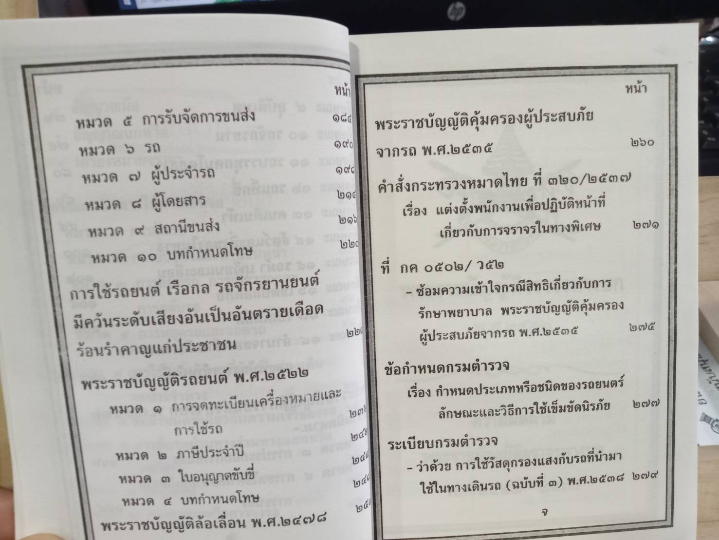 คู่มือเจ้าพนักงานจราจรและผู้มีหน้าที่เกี่ยวกับรถตามพระราชบัญญัติจราจรทางบก ฯลฯ (5G 01)