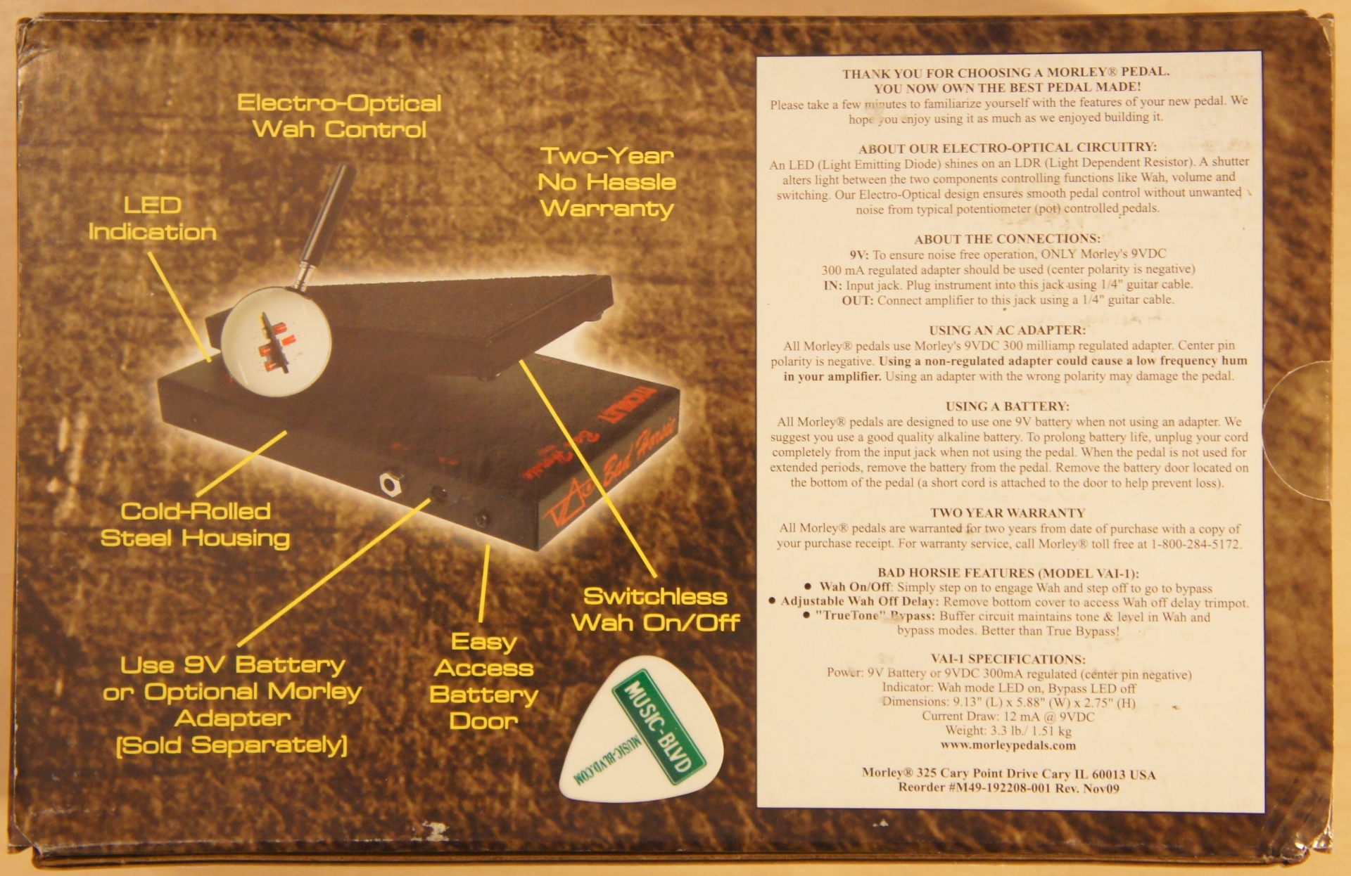 Morley Steve Vai Bad Horsie Wah Pedal