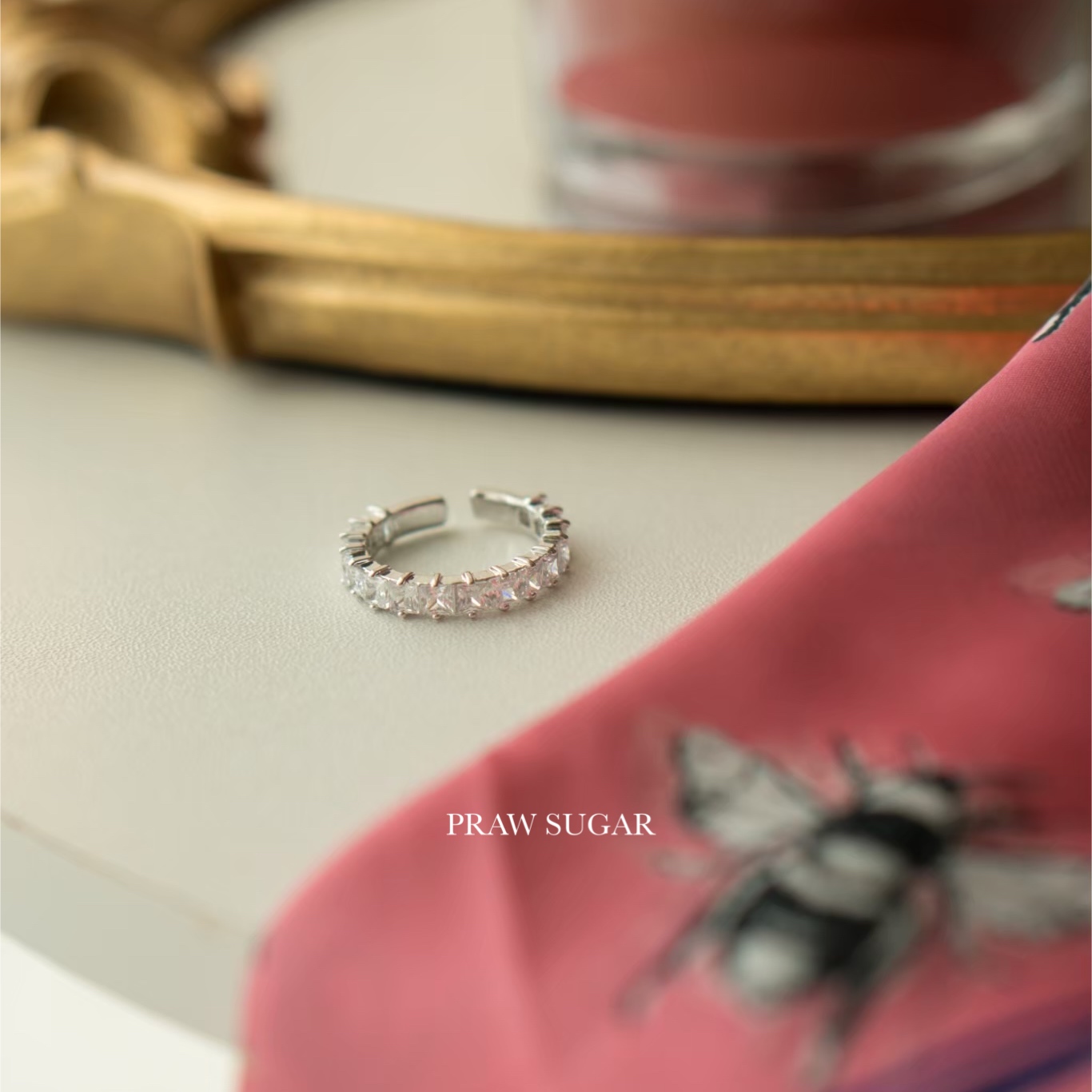 Modern Classic Ring - แหวนคริสตัลรอบทรงสี่เหลี่ยม (มี 3 สี)