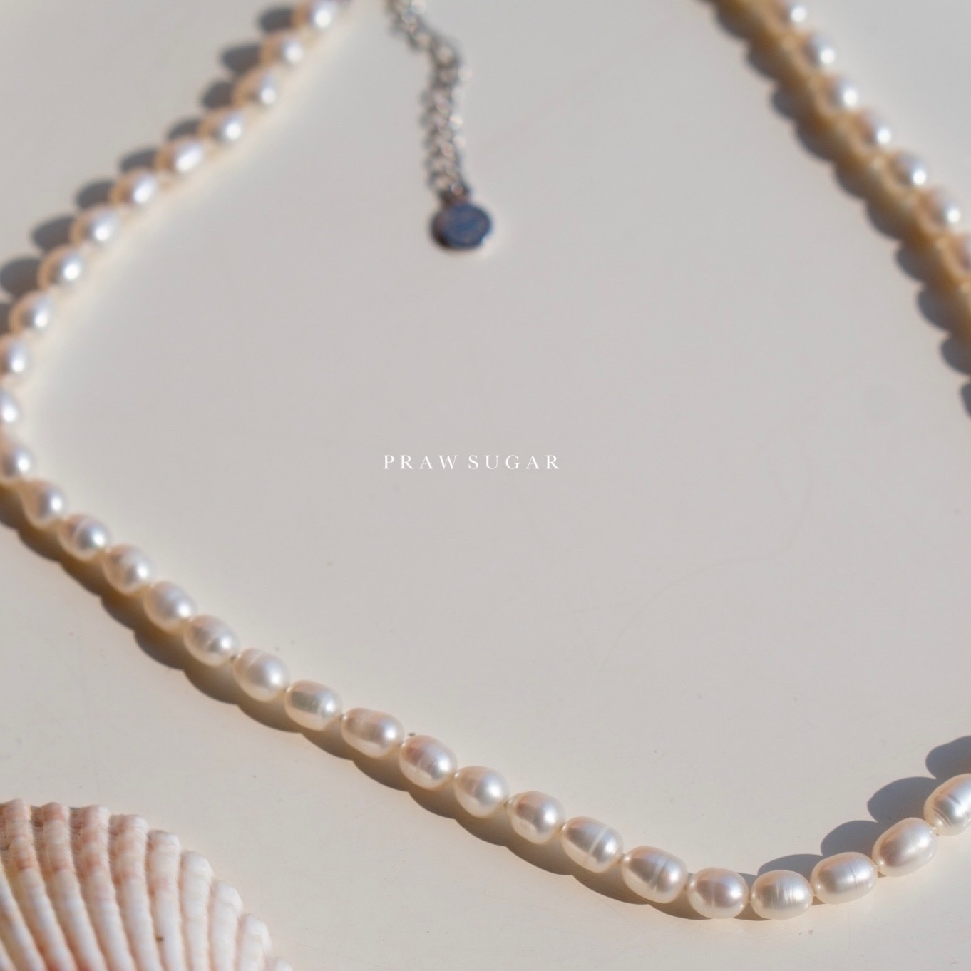 สร้อยคอมุกแท้ทรงรียาว - Rice Shape Fresh Water Pearl Necklace (ไข่มุกแท้-เรือนสร้อยเงินแท้)