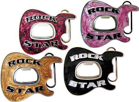 Gear One Rock Star Guitar Belt Buckle with Bottle Opener