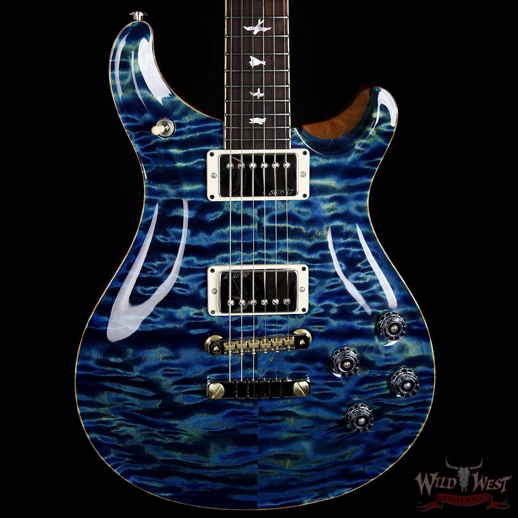 PRS Wood Library 10 Top McCarty 594 Quilt Top River Blue W/Brazilian Rosewood Fretboard