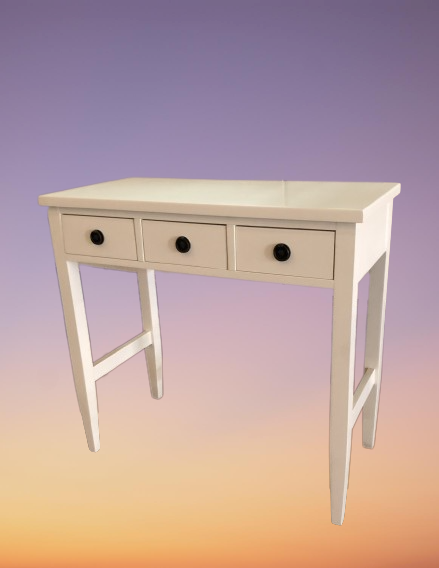 โต๊ะคอนโซลไม้ 3 ลิ้นชัก รุ่น Tango ขนาด W 80 x D 40 x H 76 (110) Cms. สีขาว และสีน้ำตาล