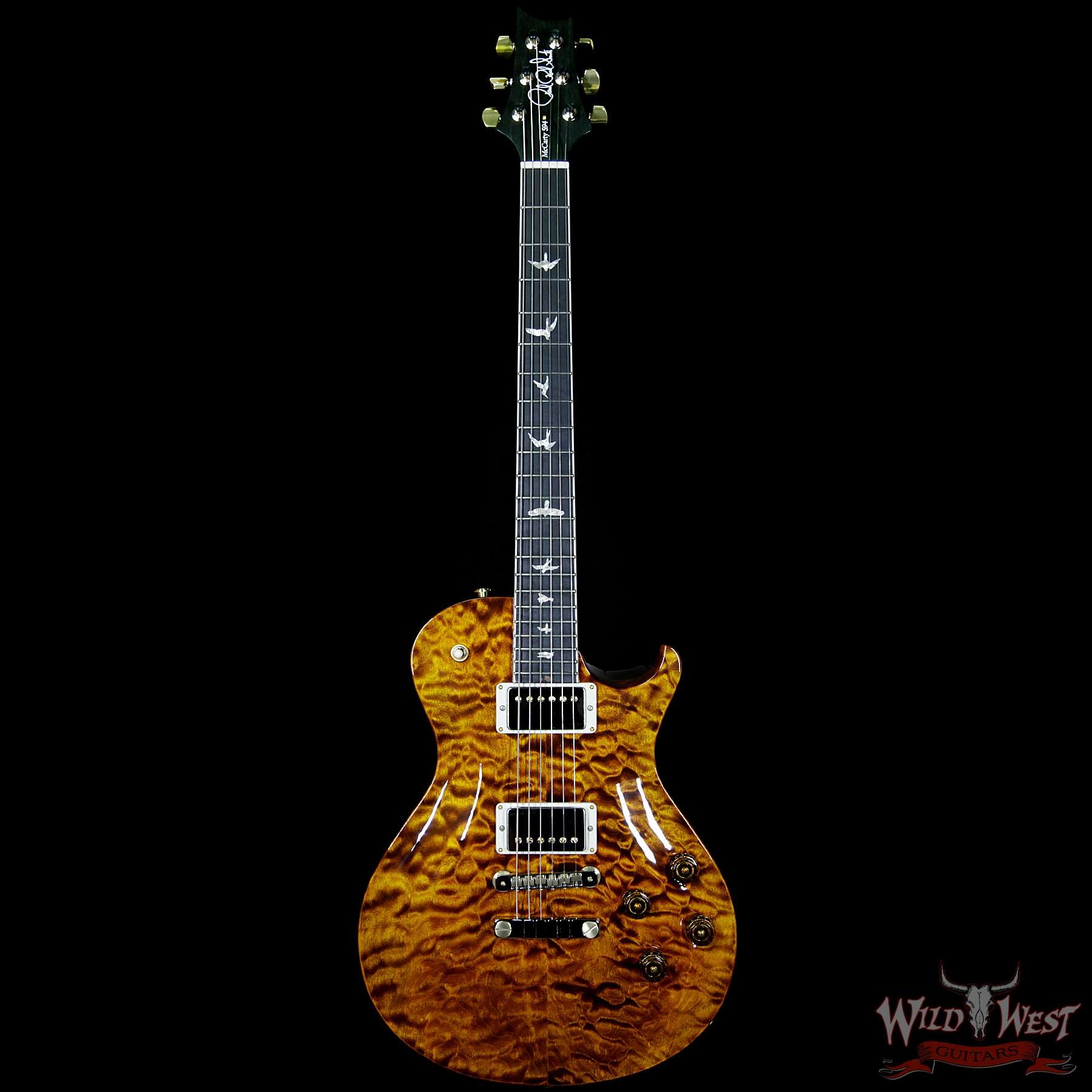 PRS Wood Library Artist Package McCarty Singlecut SC 594 Quilt Top Ebony Fretboard - Yellow Tiger