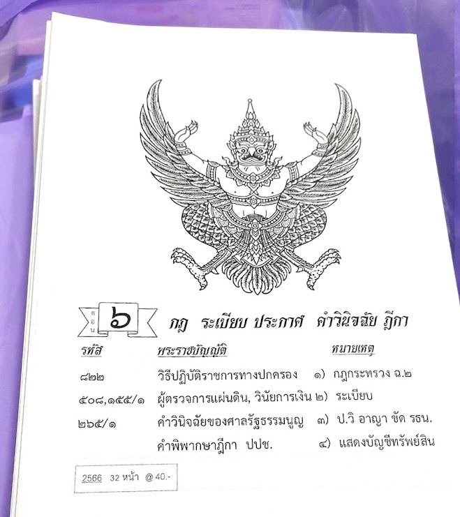 กฎหมายใหม่ปี 2566 ตอนที่ 6 กฎ ระเบียบ ประกาศ คำวินิจฉัย ฎีกา