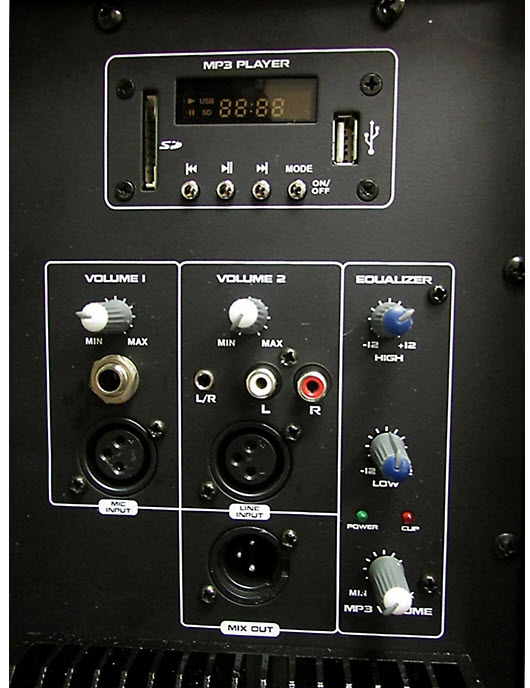 Gem Sound PXB150USB 15 Powered Speakers Pair with USB/SD Media Player/Wheel