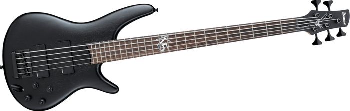 Ibanez K5 Fieldy Signature 5-String Electric Bass Guitar Black Flat