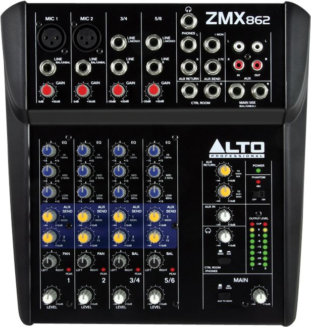 Alto Zephyr Series ZMX862 6-Channel Compact Mixer