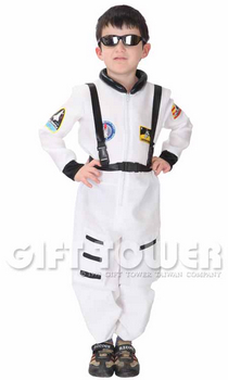 ชุดแฟนซีอาชีพในฝัน ชุดนักบินอวกาศ ชุดแฟนซีนักบินอวกาศเด็ก Astronaut สีขาว มีขนาด S, M, L, XL (หมวกนักบินซื้อเพิ่มได้)