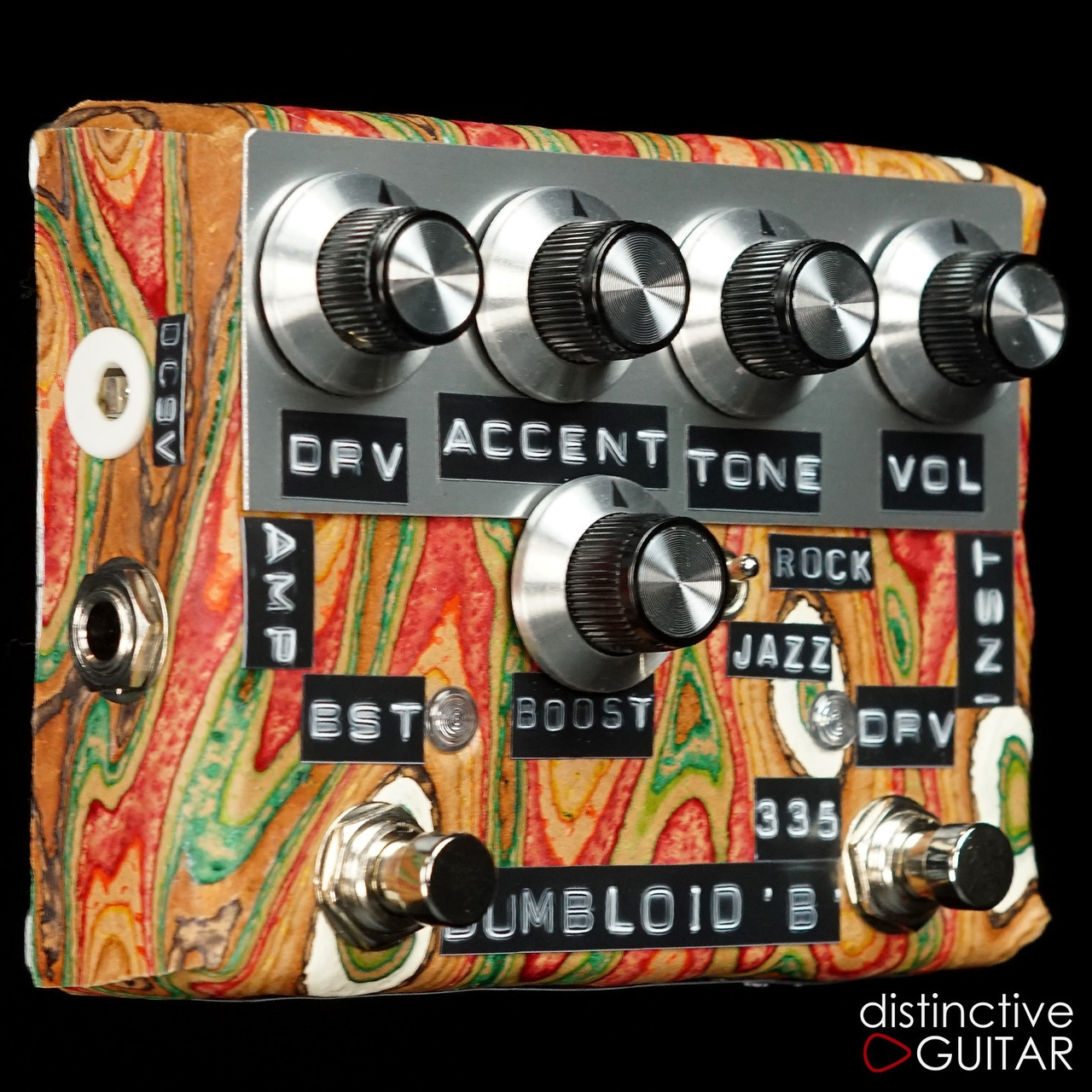 Shins Music Dumbloid 335 Boost Overdrive Pedal Sukimo Leather Orange Grain #1226