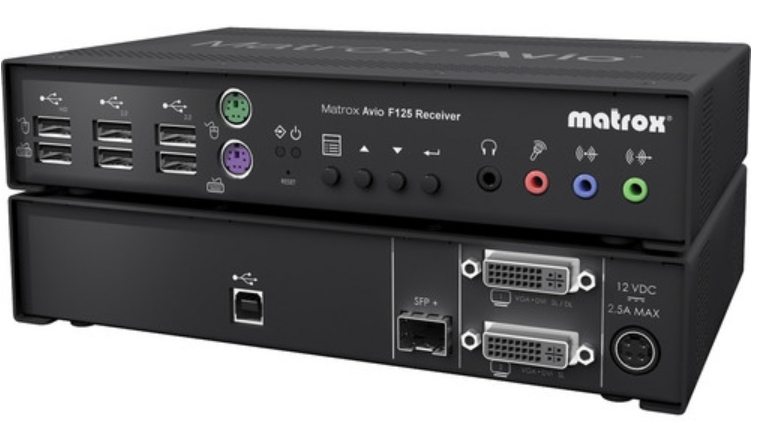 Matrox Avio AV-F125RXF Dual-DVI Fiber Optic KVM Receiver