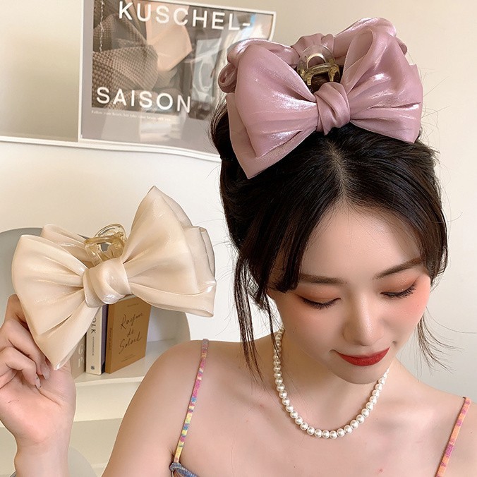 MYPINK 💕คลิปหนีบผม โบว์ สีสวย โบว์ใหญ่ กิ๊บติดผม หนีบรวบผม