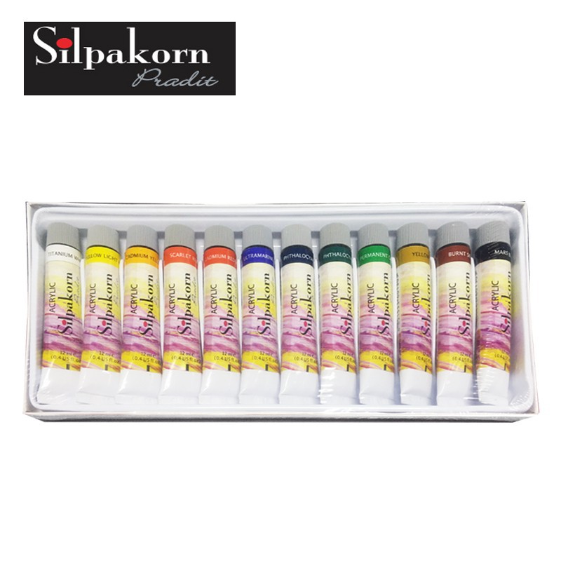 สีอะครีลิค ศิลปากรประดิษฐ์ ชุด12 สี