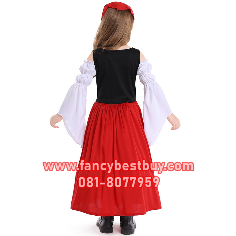 ชุดยุโรป เรอเนสซองส์ Renaissance ชุดย้อยยุค ประจำชาติสวิส Switzerland / ชุดฮังการี Hungary S(115-125), M(125-135), L(135-145), ( XL (145-155)