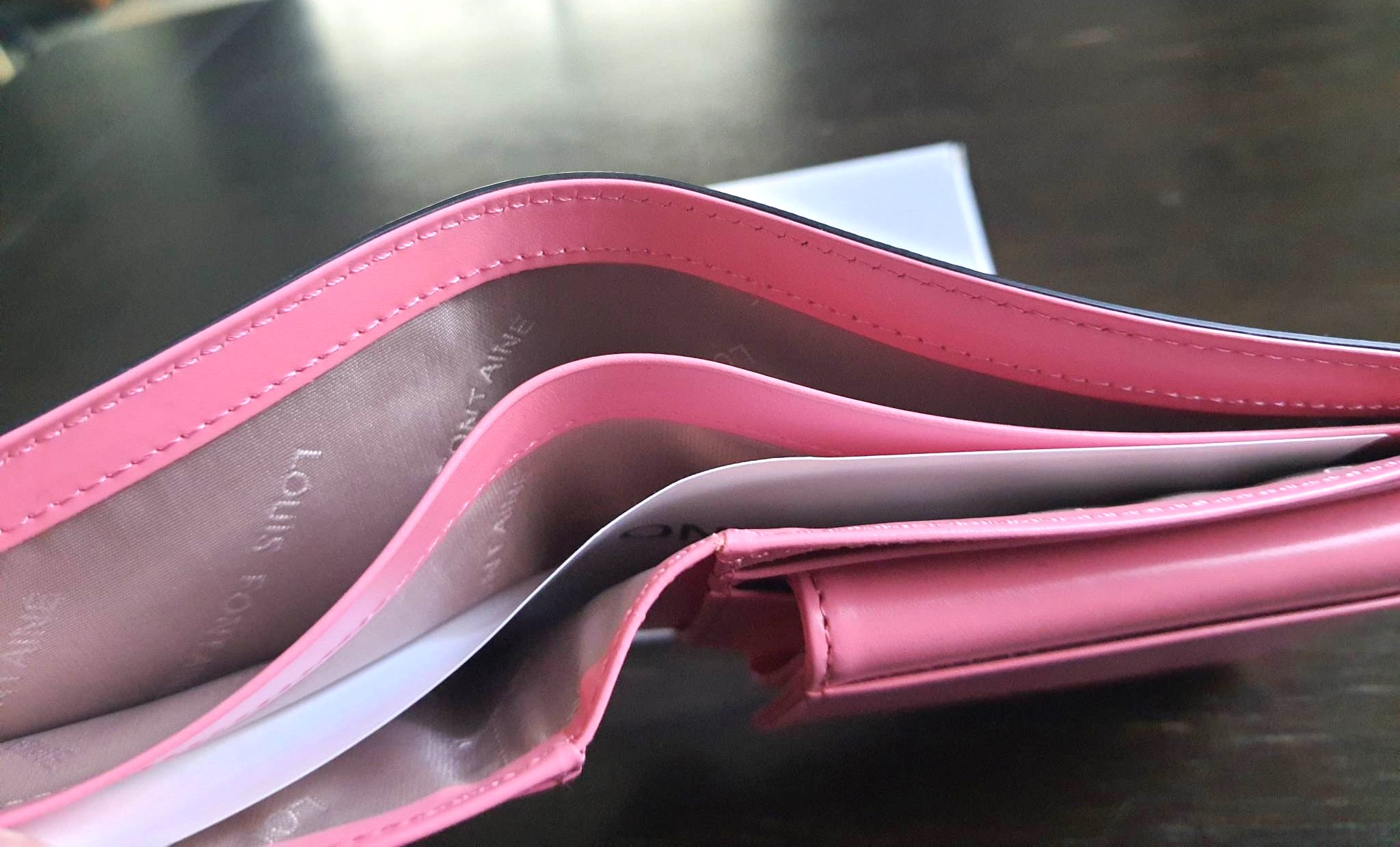 กระเป๋าสตางค์ Louis Fontaine ดำ-กลีบบัว ใหม่ แท้