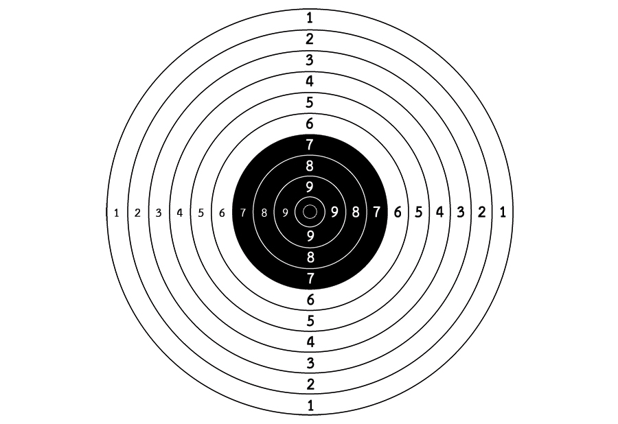เป้าปืนวงกลม มาตรฐาน 55 x 80 ซม. กระดาษหนา (แพ็ค 20 แผ่น) (5A 02)