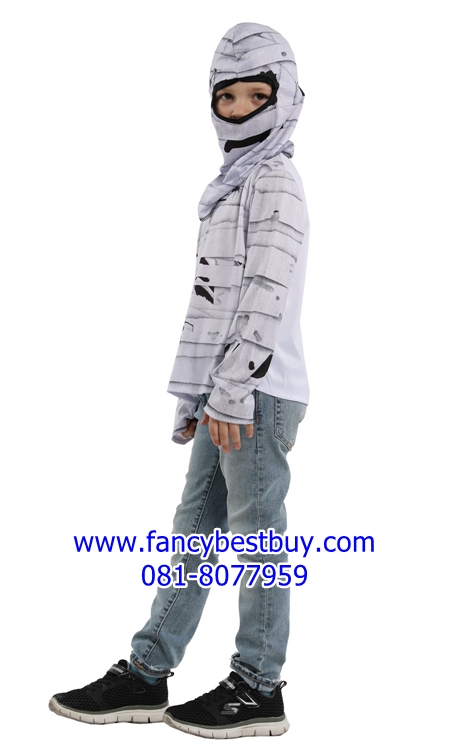 ชุดฮาโลวีน ชุดผีมัมมี๋ ชุดแฟนซีเด็ก (3D สะท้อนแสงตอนมืด) สำหรับวันฮาโลวีน มีขนาด M