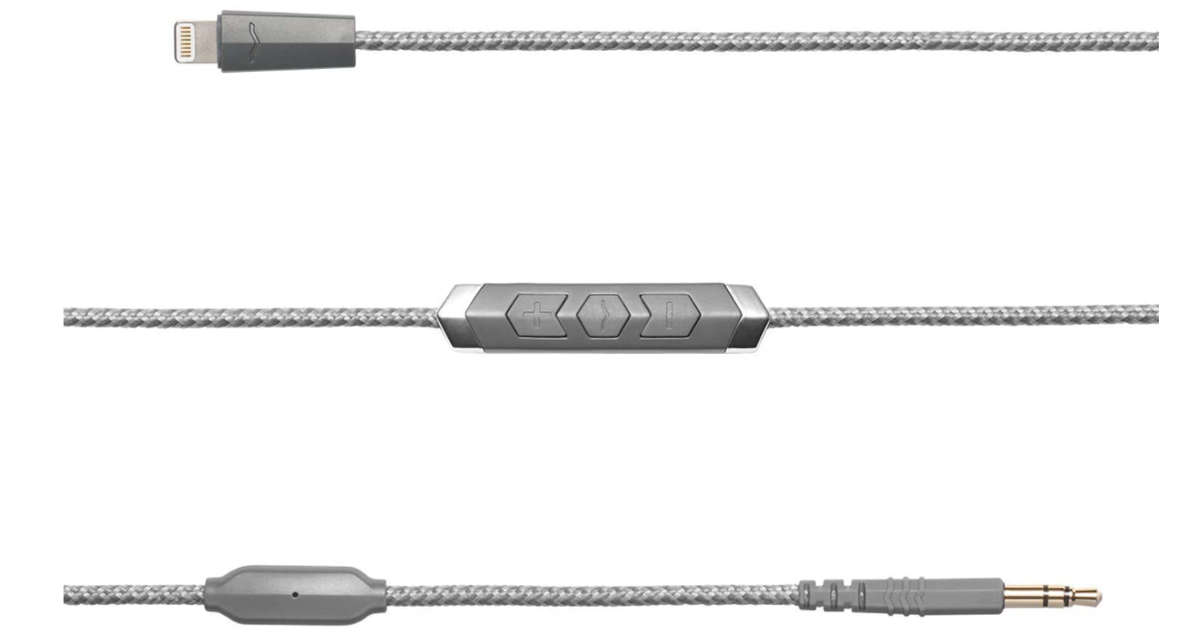 V-MODA Speakeasy DAC/AMP 3-Button Lightning Cable - Grey
