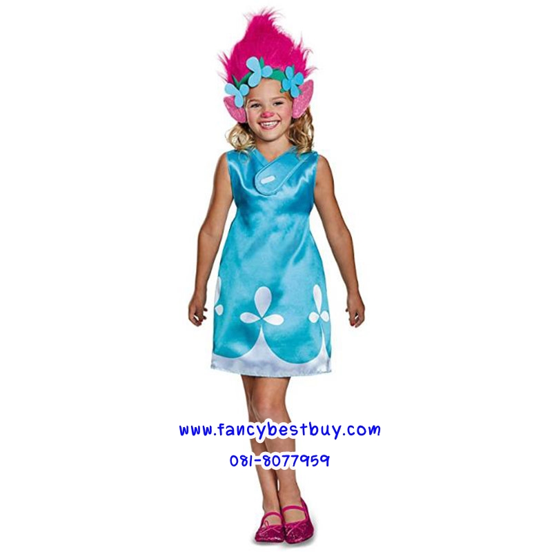 ชุดแฟนซีเด็ก Poppy , Trolls Character มีขนาด S(95-105), M(105-120), L(120-135), XL(135-145) รวมวิกผม