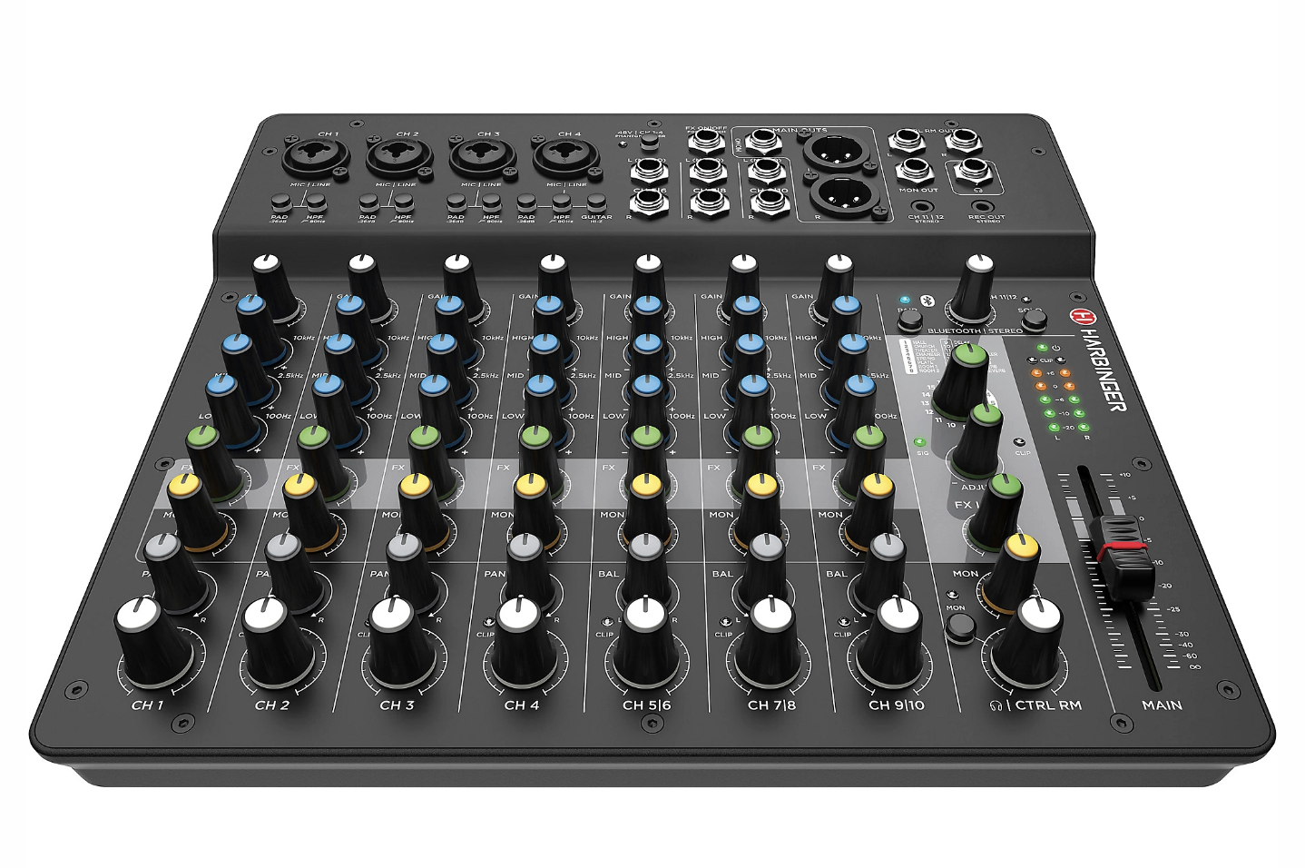 Harbinger LV12 12-Channel Analog Mixer with Bluetooth & FX
