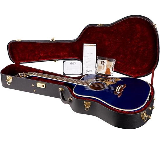 Gibson 2015 Limited Edition Doves In Flight Square Dreadnought Acoustic-Electric Guitar - Trans Blue