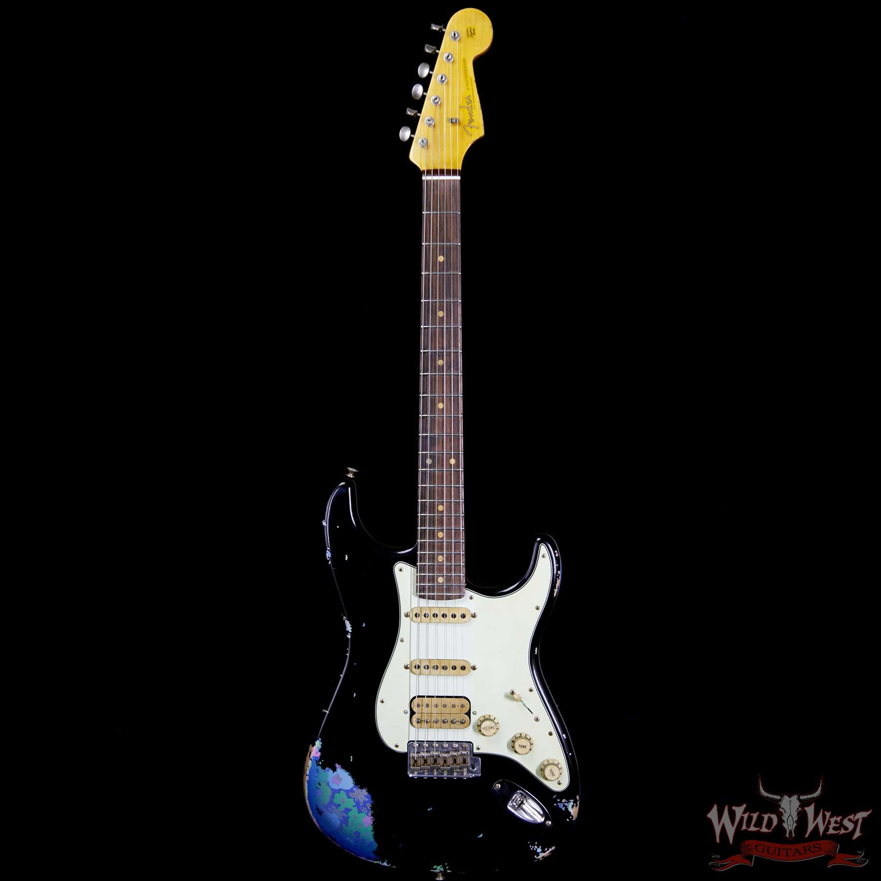 Fender Custom Shop Black Lightning 2.0 Stratocaster Heavy Relic HSS - Blue Flower