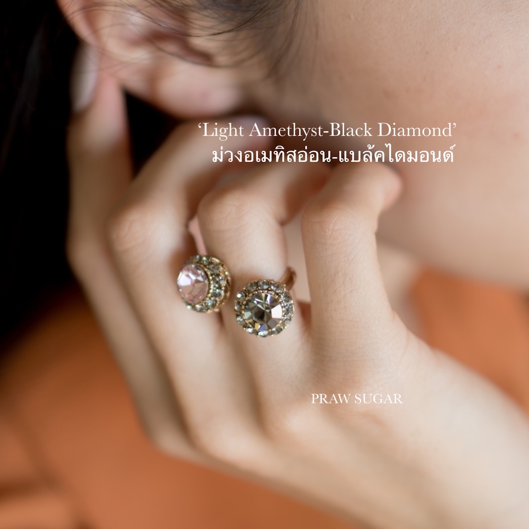 Swarovski Double Crystal Ring - แหวนคริสตัล Swarovski แหวนคริสตัลสวารอฟสกี้แบบ 2 ฝั่ง (มี 8 สี)