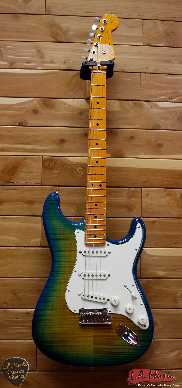 Fender Custom Shop American Custom Stratocaster Maple Neck Green Fade to Yellow With Poblano Pickups