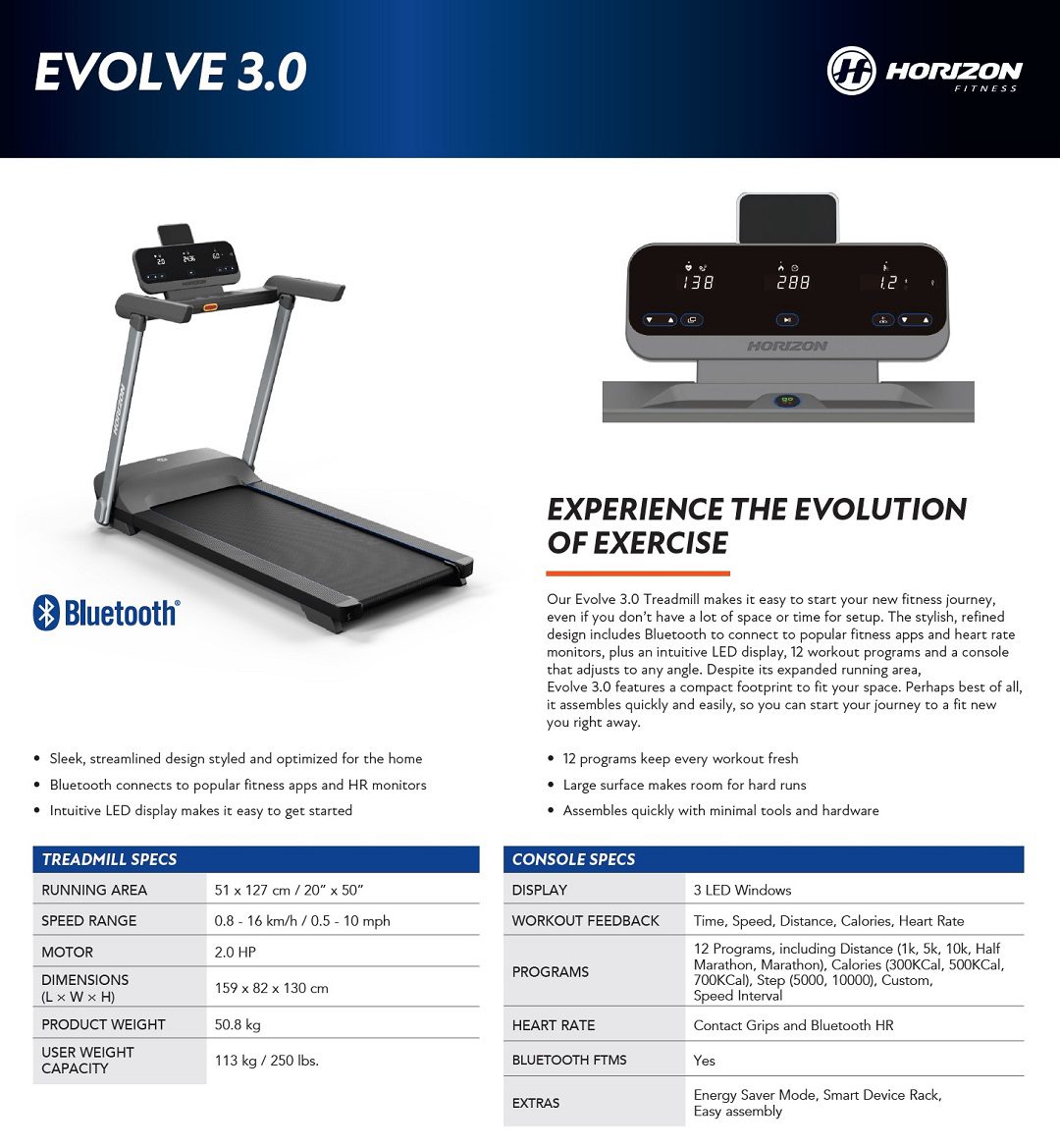 ลู่วิ่งไฟฟ้า HORIZON TREADMILL EVOLVE 3.0