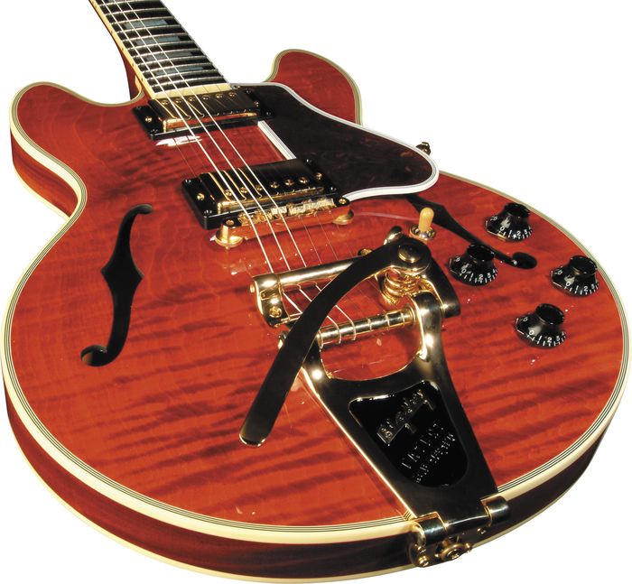 Gibson Custom CS356 Figured Top Electric Guitar with Bigsby Faded Cherry Gold Hardware